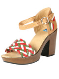 Women's Mexican Artisanal Sandals Leather Tricolor 603941