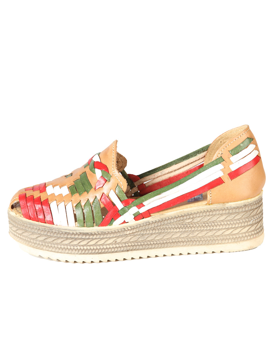 Women's Mexican Artisanal Sandals Leather Tricolor 603942