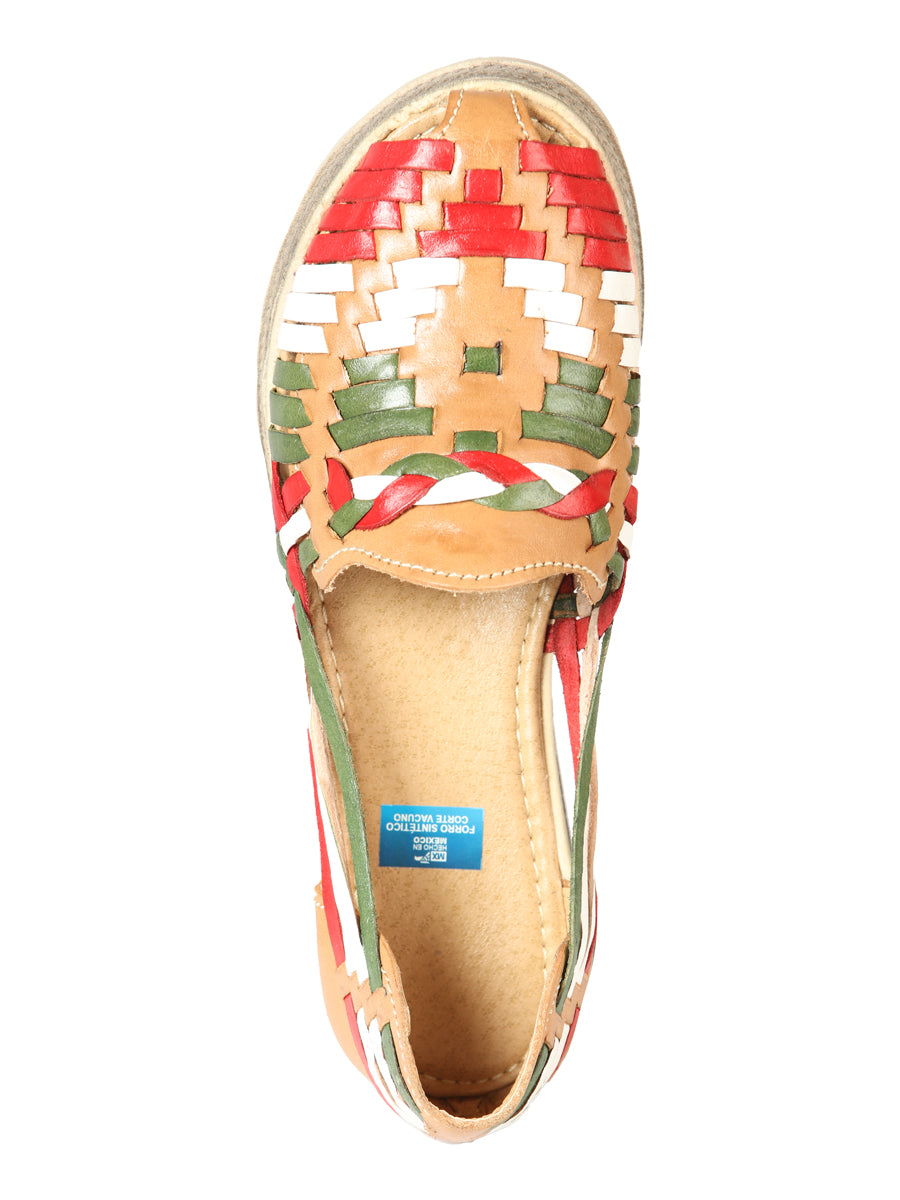 Women's Mexican Artisanal Sandals Leather Tricolor 603942