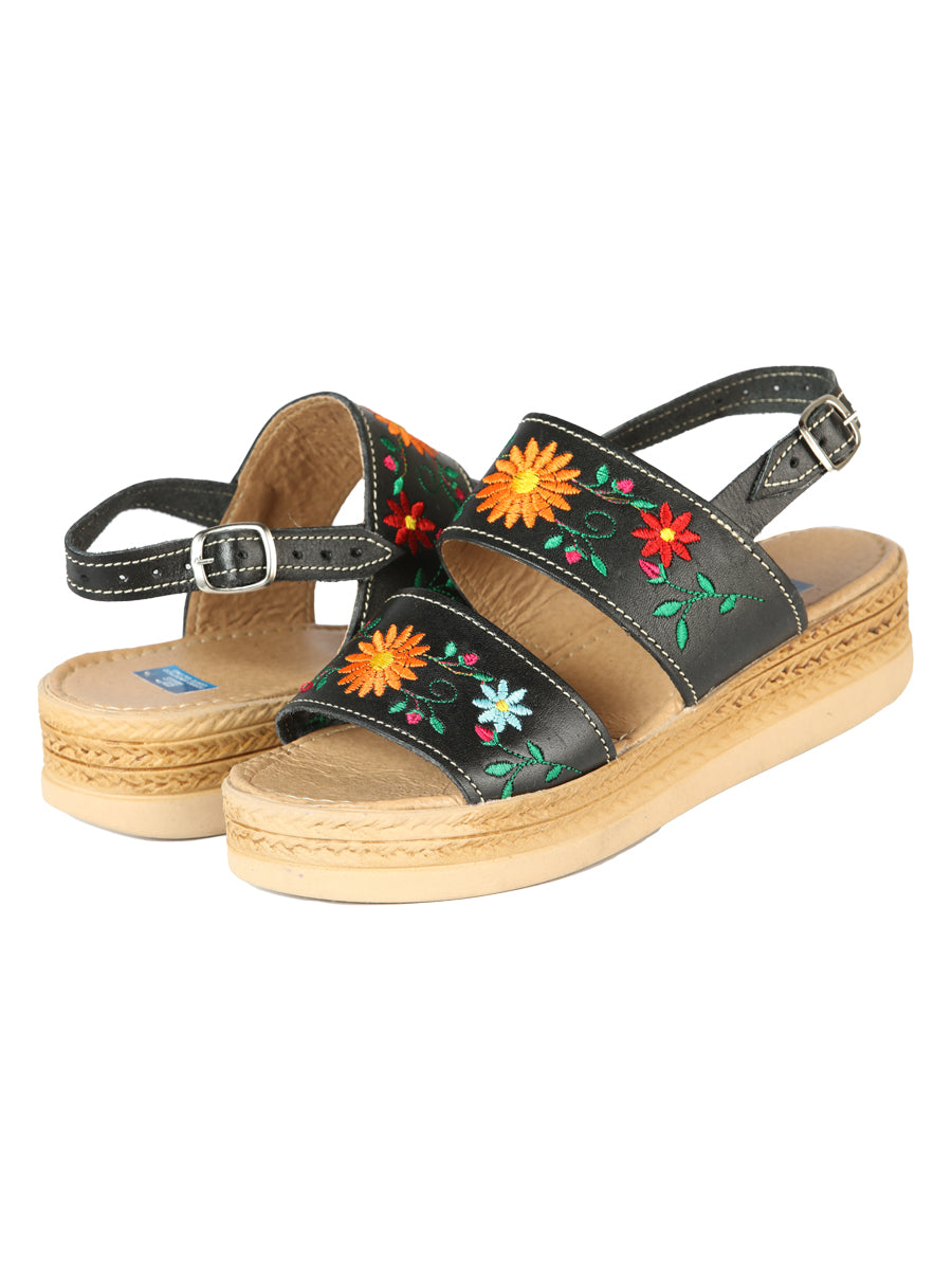 Women's Mexica Artisanal Sandals Leather Black 603953
