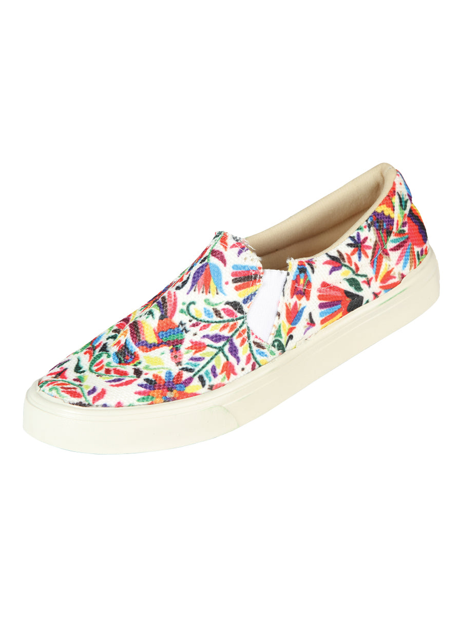 Women's Mexican Artisanal Yute Tennis 50% Cotton, 50% Polyester White  603956