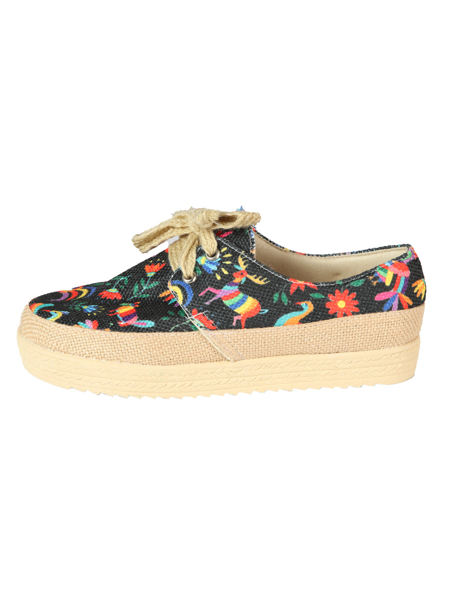 Women's Mexican Artisanal Yute Tennis 50% Cotton, 50% Polyester  Multicolor 603958