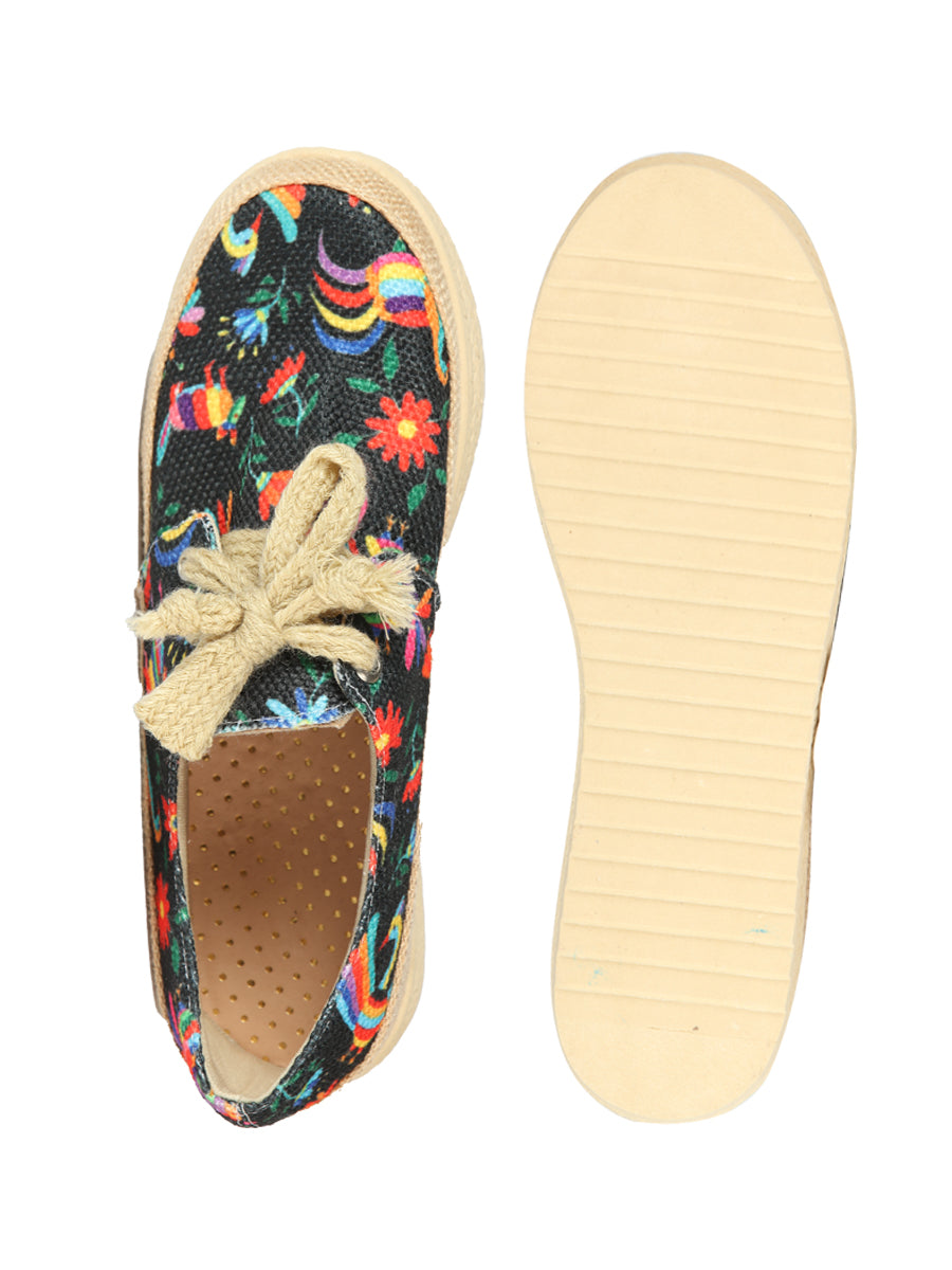 Women's Mexican Artisanal Yute Tennis 50% Cotton, 50% Polyester  Multicolor 603958