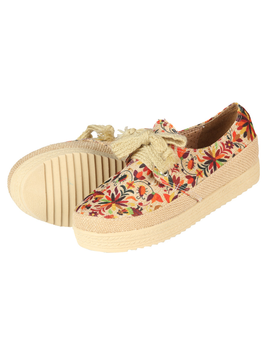 Women's Mexican Artisanal Yute Tennis 50% Cotton, 50% Polyester  Multicolor 603959