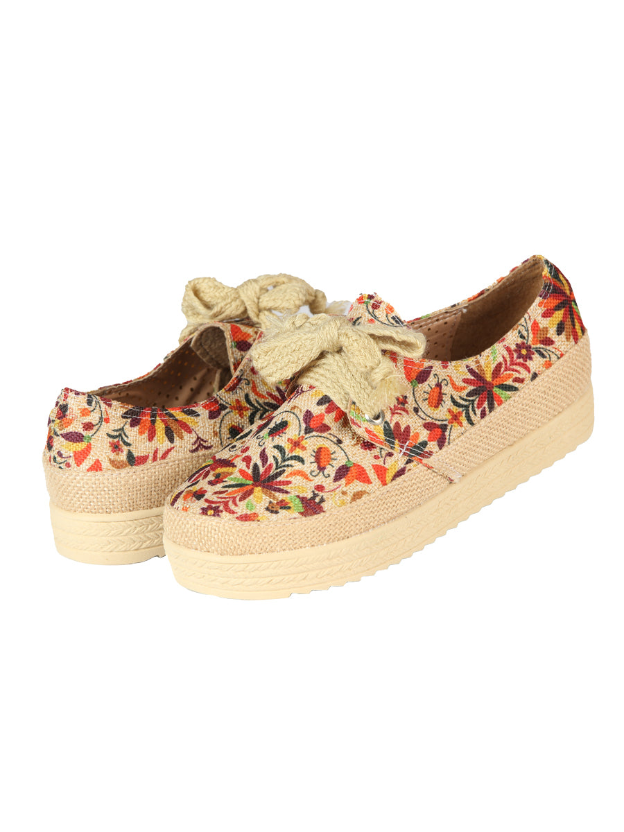 Women's Mexican Artisanal Yute Tennis 50% Cotton, 50% Polyester  Multicolor 603959