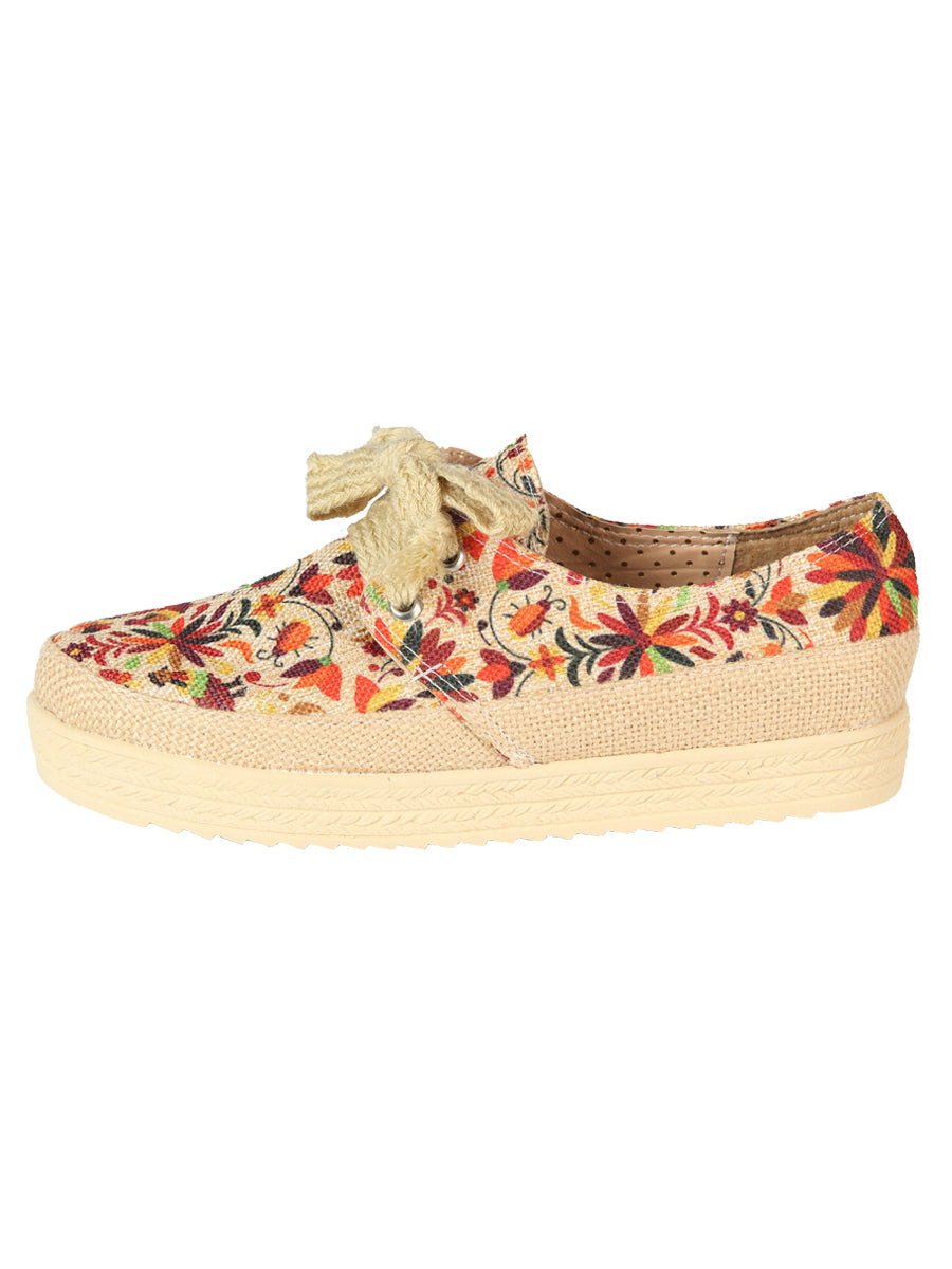 Women's Mexican Artisanal Yute Tennis 50% Cotton, 50% Polyester  Multicolor 603959