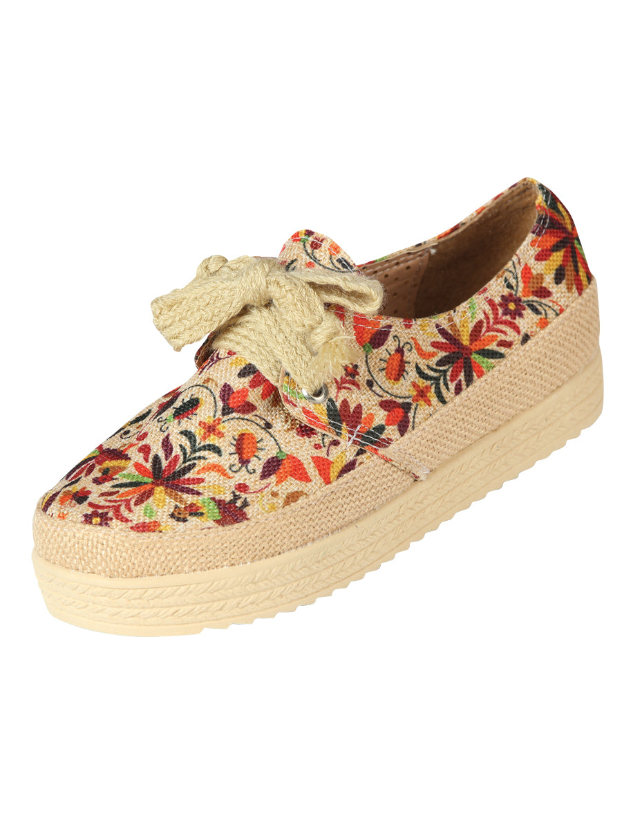 Women's Mexican Artisanal Yute Tennis 50% Cotton, 50% Polyester  Multicolor 603959