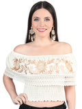 Women's Artisanal Embroidered Blouse 100% Cotton Beige 603970
