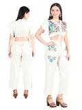 Women's Artisanal Embroidered Set 100% Cotton Beige 603997