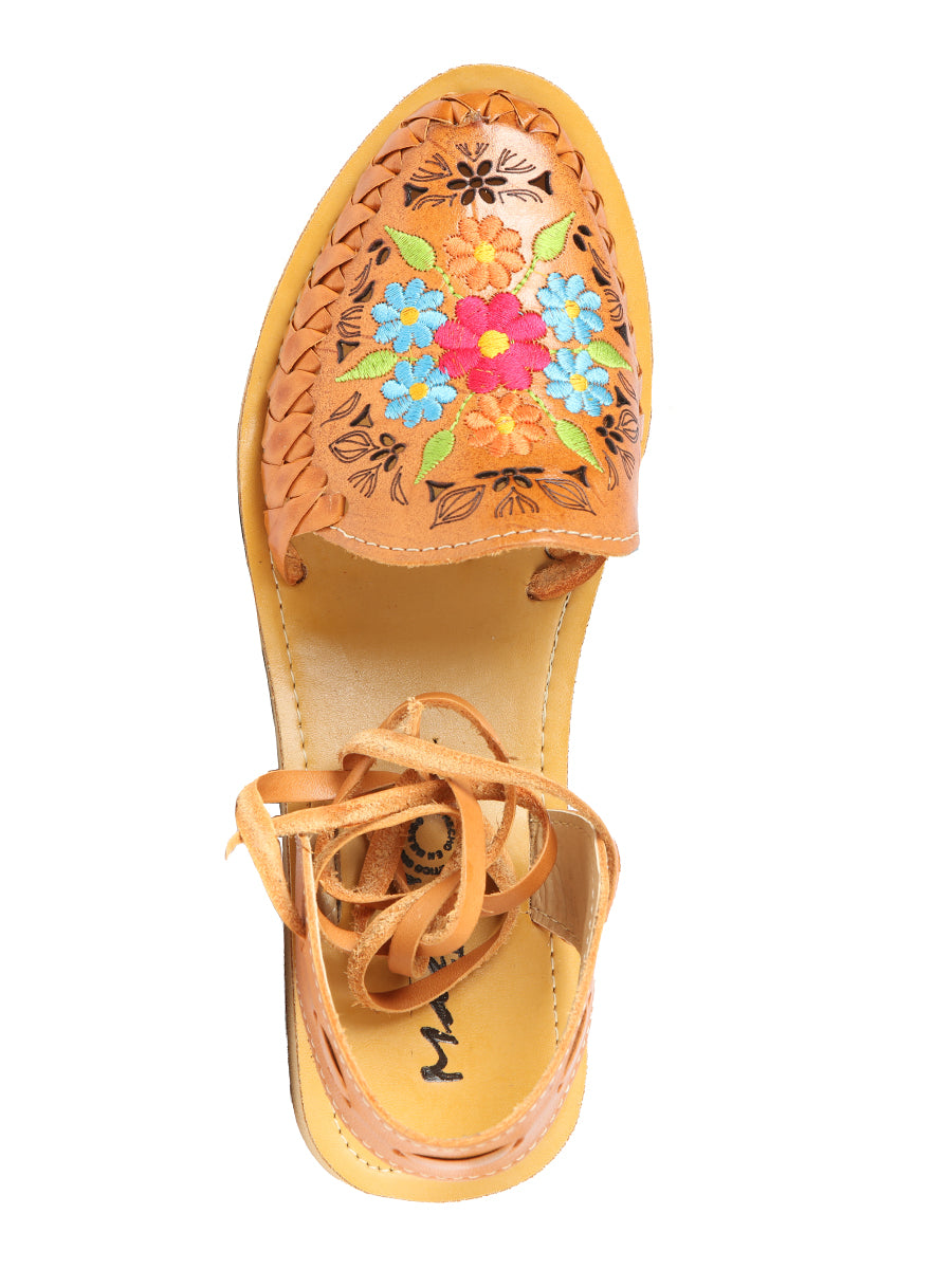Women's Mexican Artisanal Sandals Leather Honey 604020