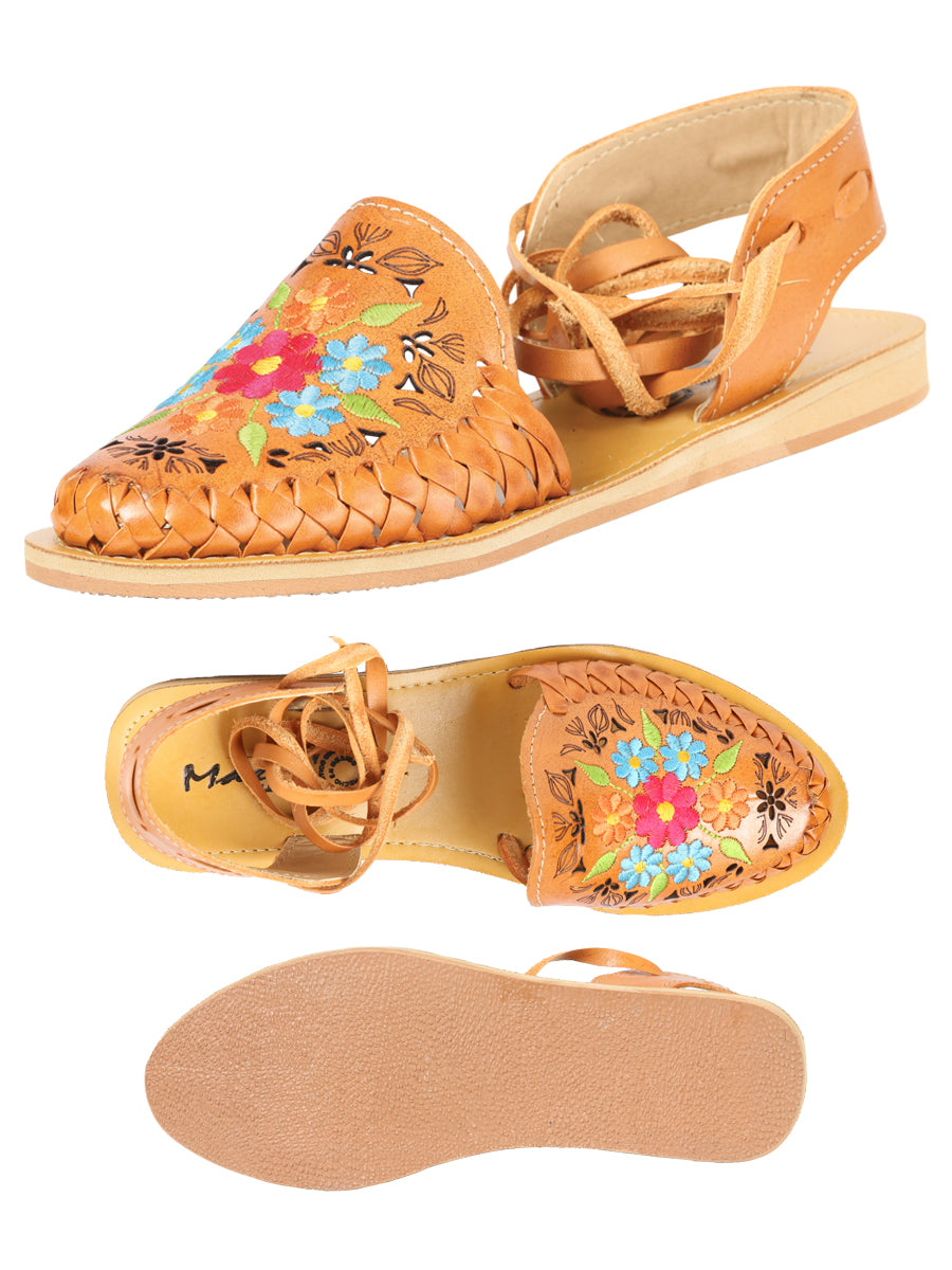 Women's Mexican Artisanal Sandals Leather Honey 604020