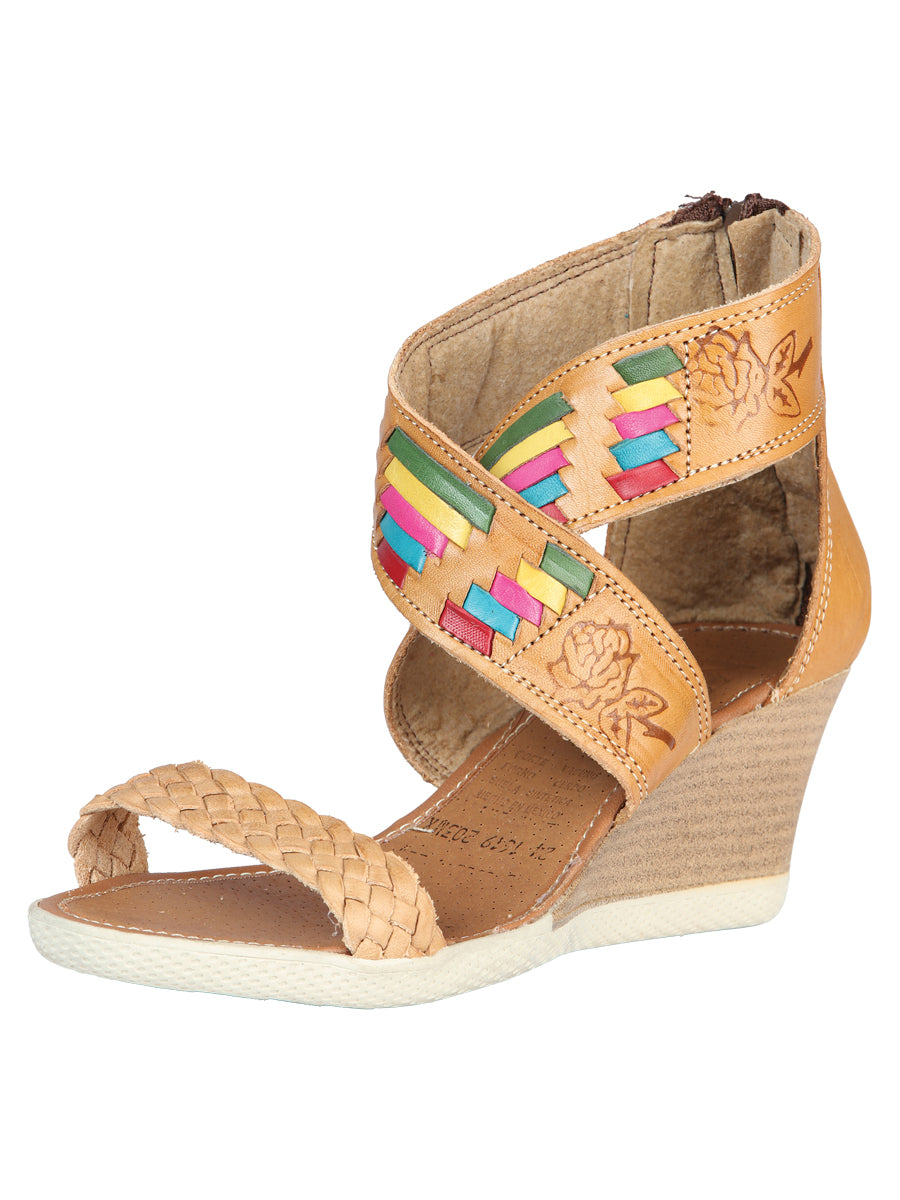 Women's Mexican Artisanal Sandals Leather Tan 604089