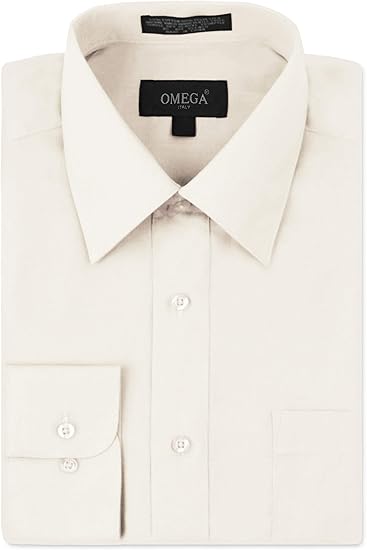 OMEGA ITALY - Men's Long Sleeve Dress Shirts (XL-3XL) RN153145