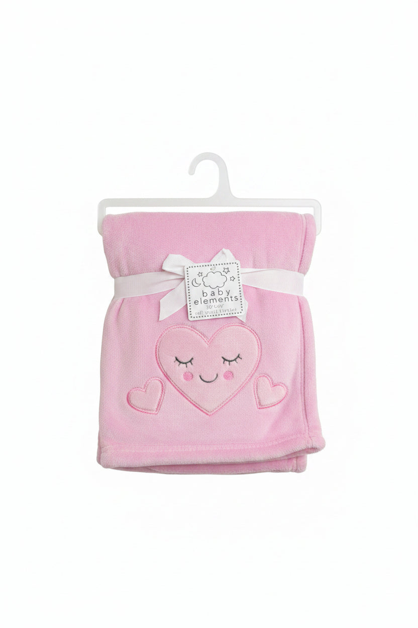 Baby Elements - Girl's Pink Heart with Smile Blanket - FAB153