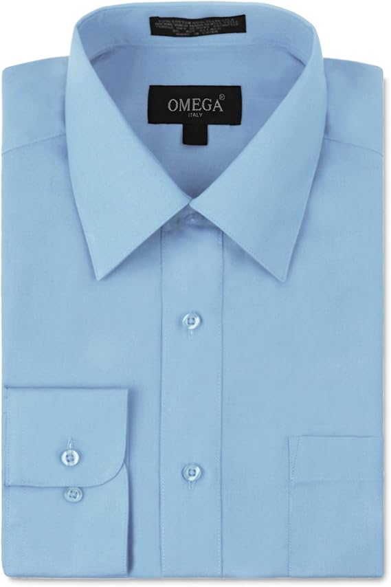 omega dress shirts Men's OMEGA ITALY Long Sleeve Dress Shirts (S-L) RN153145 White / L