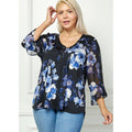 Winslow Collection - Blusa plisada Bloom Grace para mujer [Tallas grandes] - G537701M55X