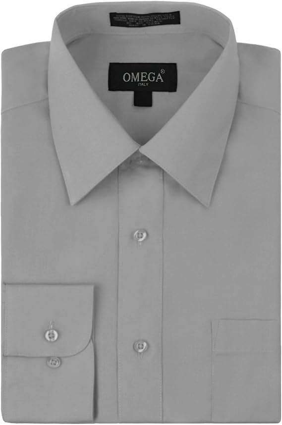 OMEGA ITALY - Men's Long Sleeve Dress Shirts (XL-3XL) RN153145