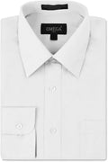 OMEGA ITALY - Camisas de vestir de manga larga para hombre (XL-3XL) RN153145