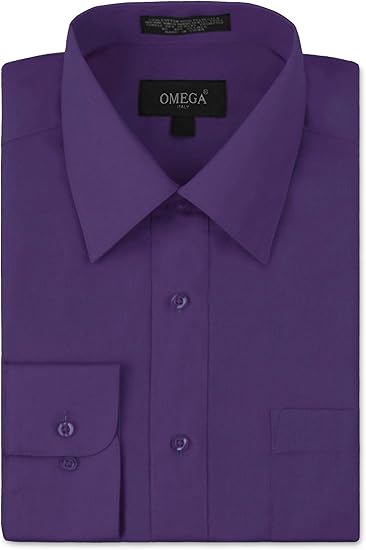 OMEGA ITALY - Men's Long Sleeve Dress Shirts (XL-3XL) RN153145