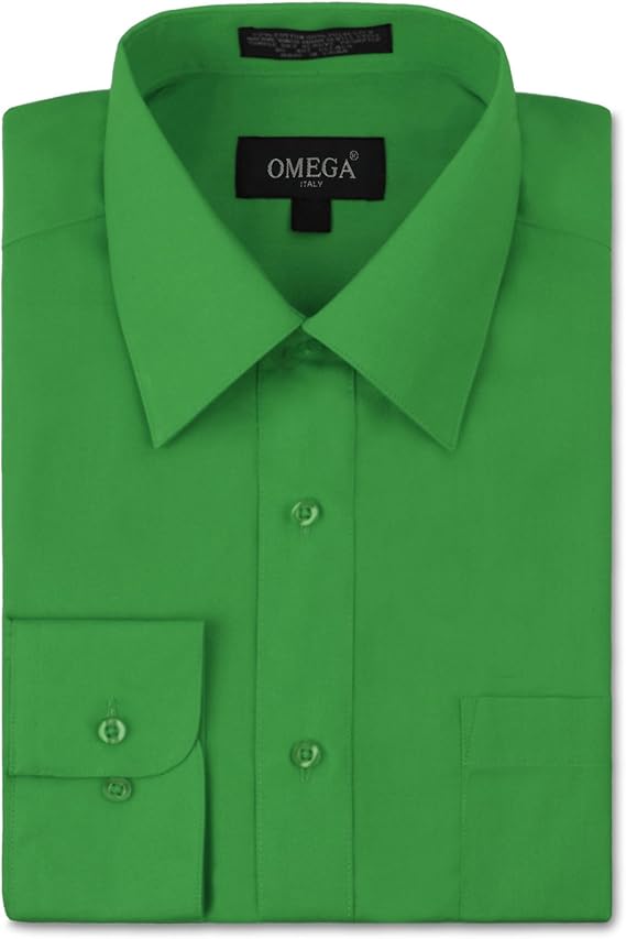 OMEGA ITALY - Men's Long Sleeve Dress Shirts (XL-3XL) RN153145