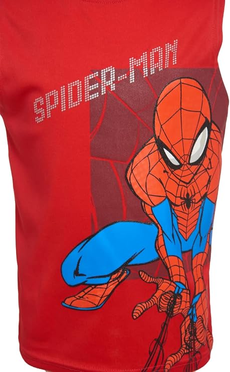 Marvel Avengers Boys Superhero Short Sleeve T-Shirt, Tank Top and Mesh Shorts Set - MSH019ALAZ