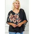 Colección Winslow - Blusa poncho "Blooming Elegance" para mujer [Tallas grandes] - G539895N74X