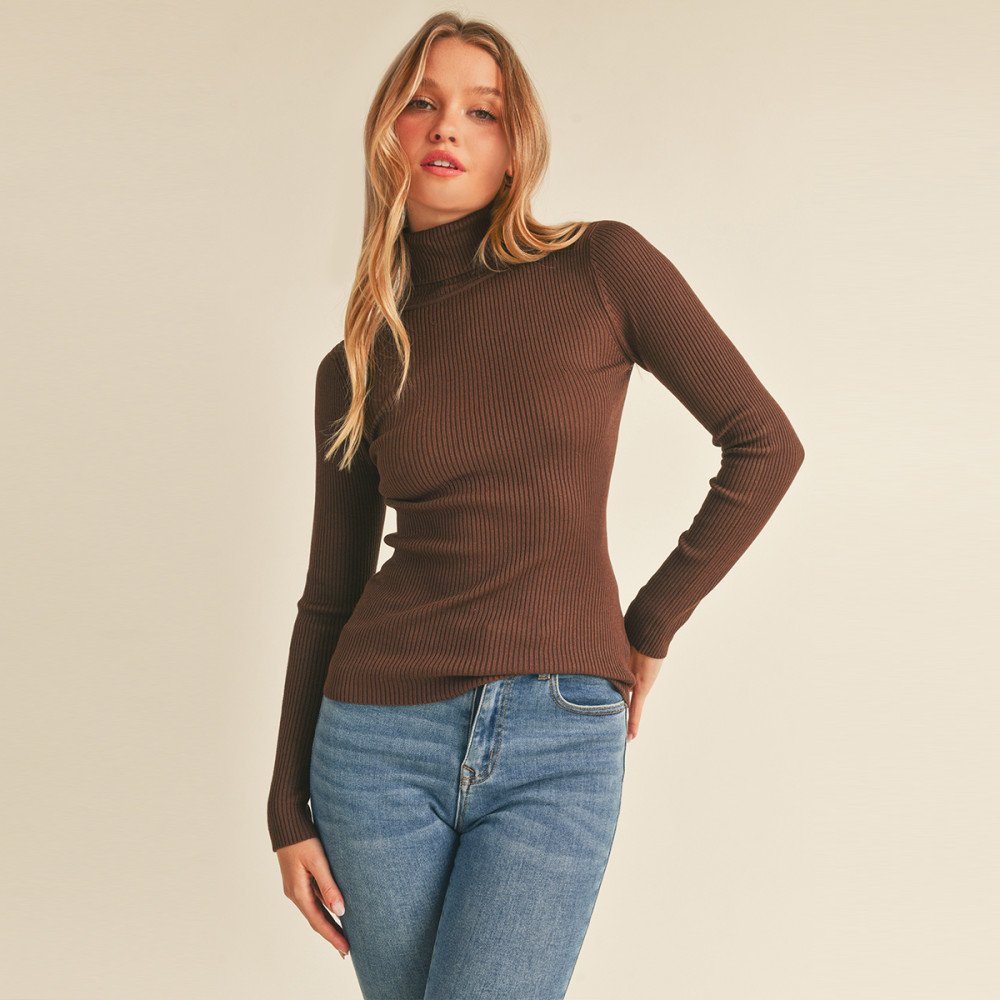 Ambiance - Women's Turtleneck Long Sleeve Sweater Top -65660