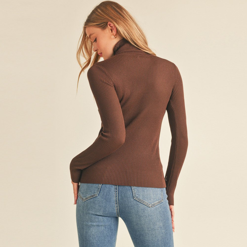 Ambiance - Women's Turtleneck Long Sleeve Sweater Top -65660