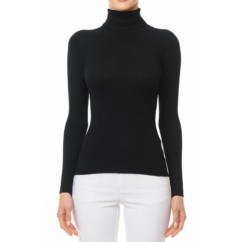Ambiance - Women's Turtleneck Long Sleeve Sweater Top -65660