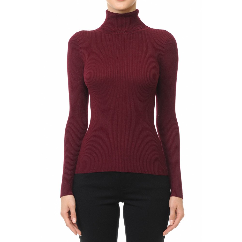 Ambiance - Women's Turtleneck Long Sleeve Sweater Top -65660