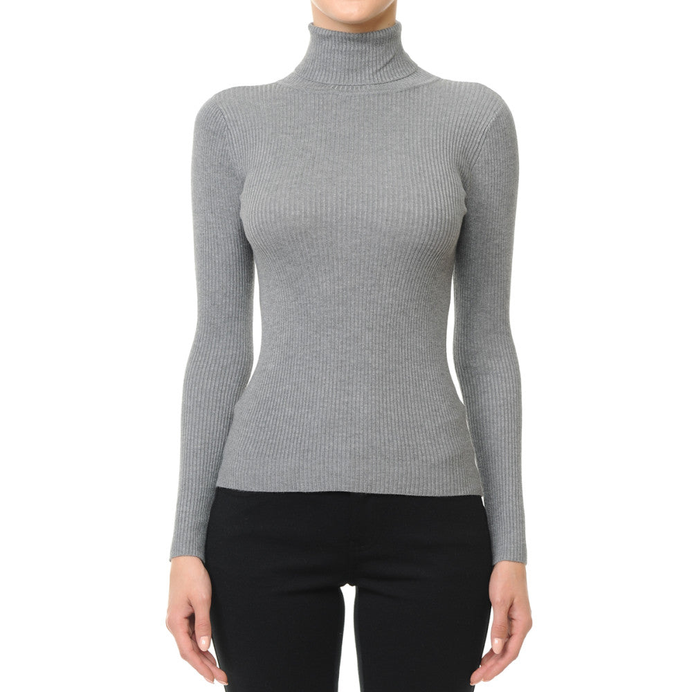 Ambiance - Women's Turtleneck Long Sleeve Sweater Top -65660