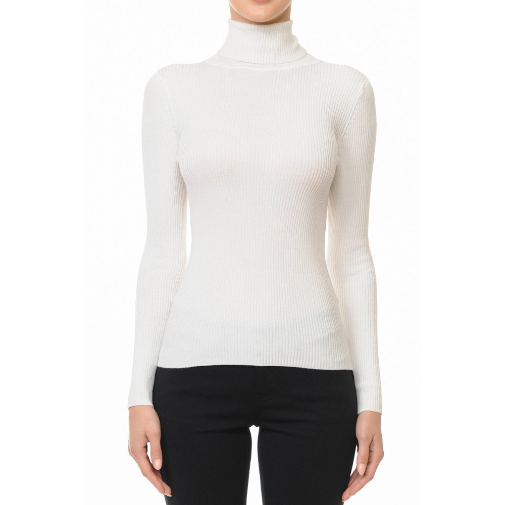Ambiance - Women's Turtleneck Long Sleeve Sweater Top -65660