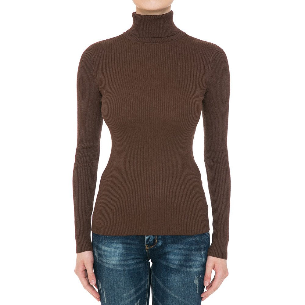 Ambiance - Women's Turtleneck Long Sleeve Sweater Top -65660