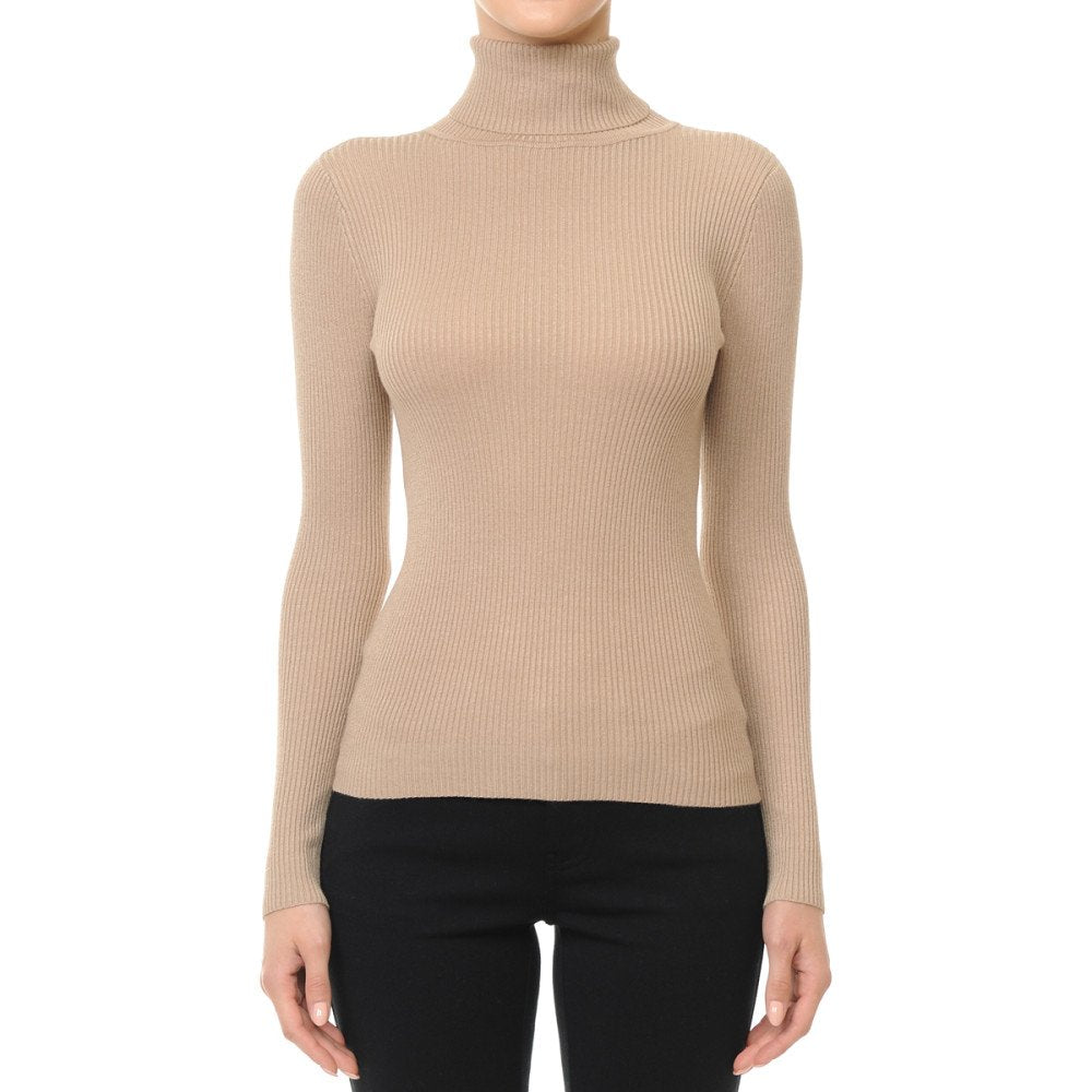 Ambiance - Women's Turtleneck Long Sleeve Sweater Top -65660