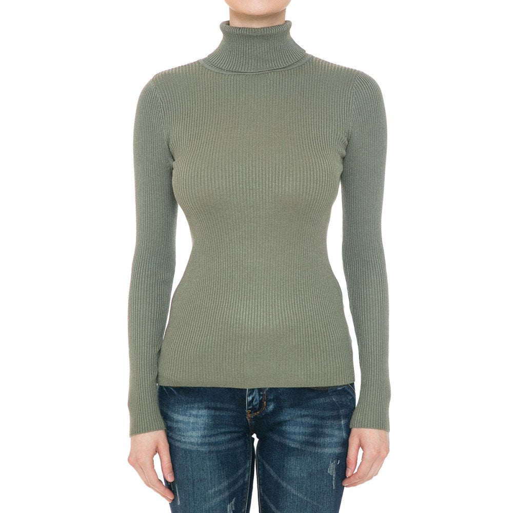 Ambiance - Women's Turtleneck Long Sleeve Sweater Top -65660