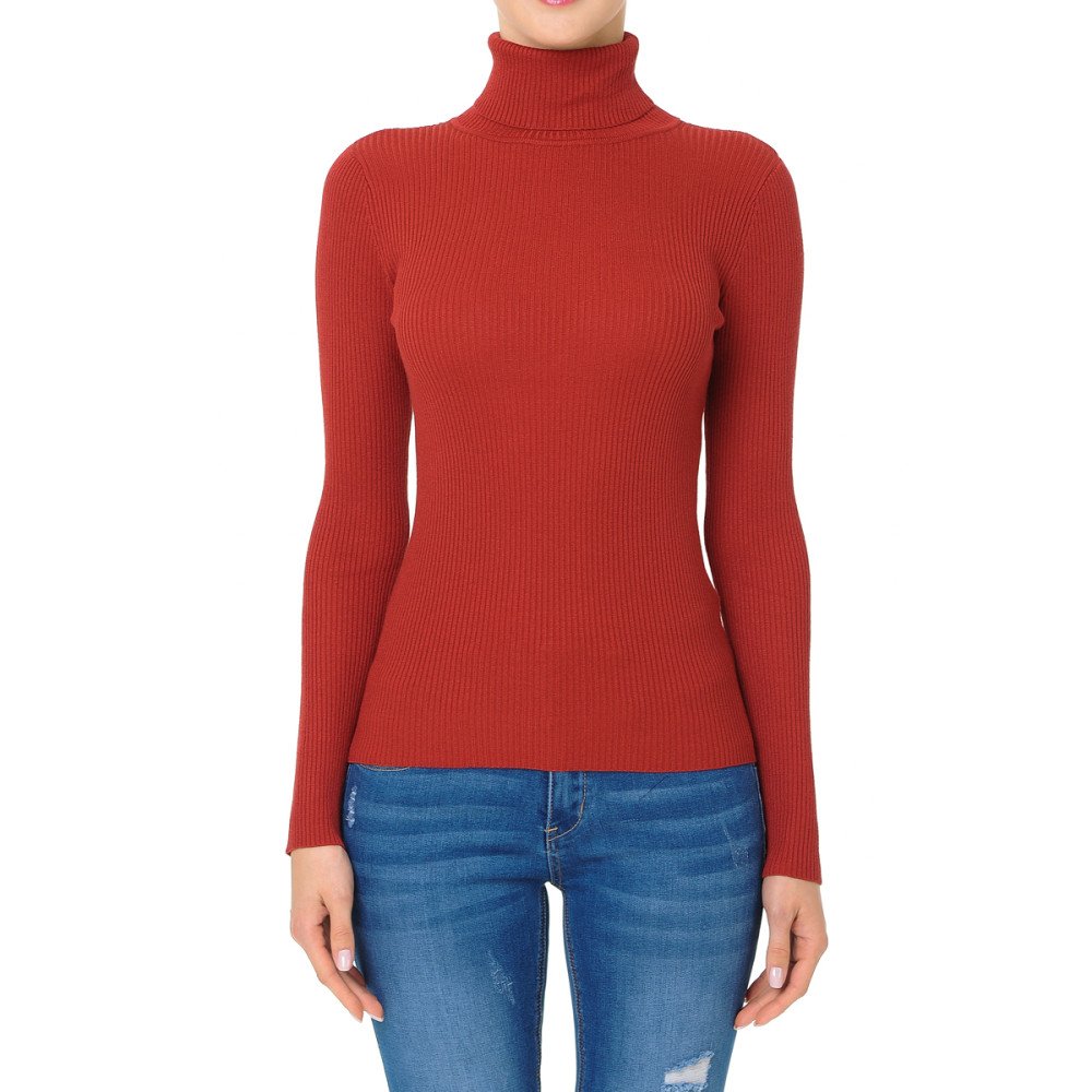 Ambiance - Women's Turtleneck Long Sleeve Sweater Top -65660