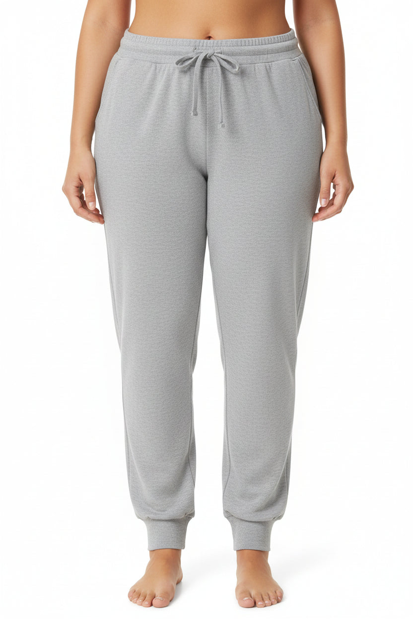 Ambiance - Woman's French Terry Cuffed Joggers [Plus Size] - 65776XL