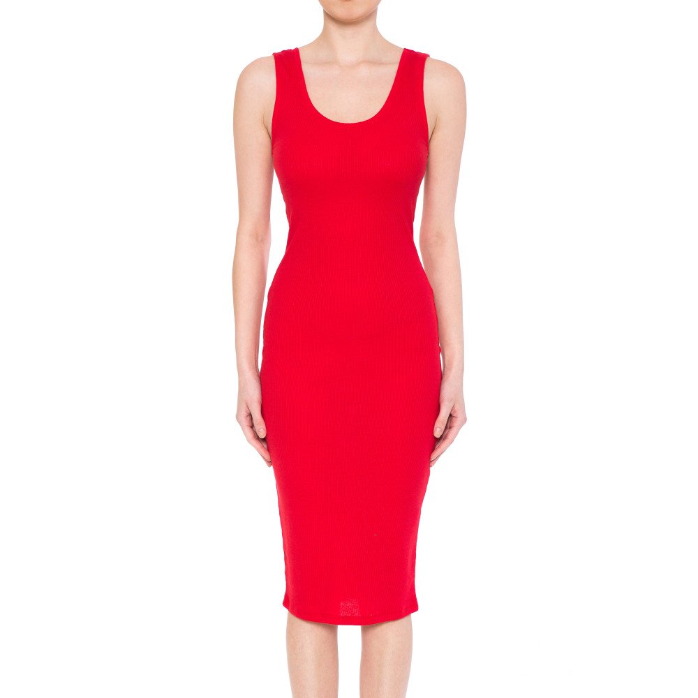 Ambiance - Women's Scoop Neck Midi Bodycon Dress - 68277