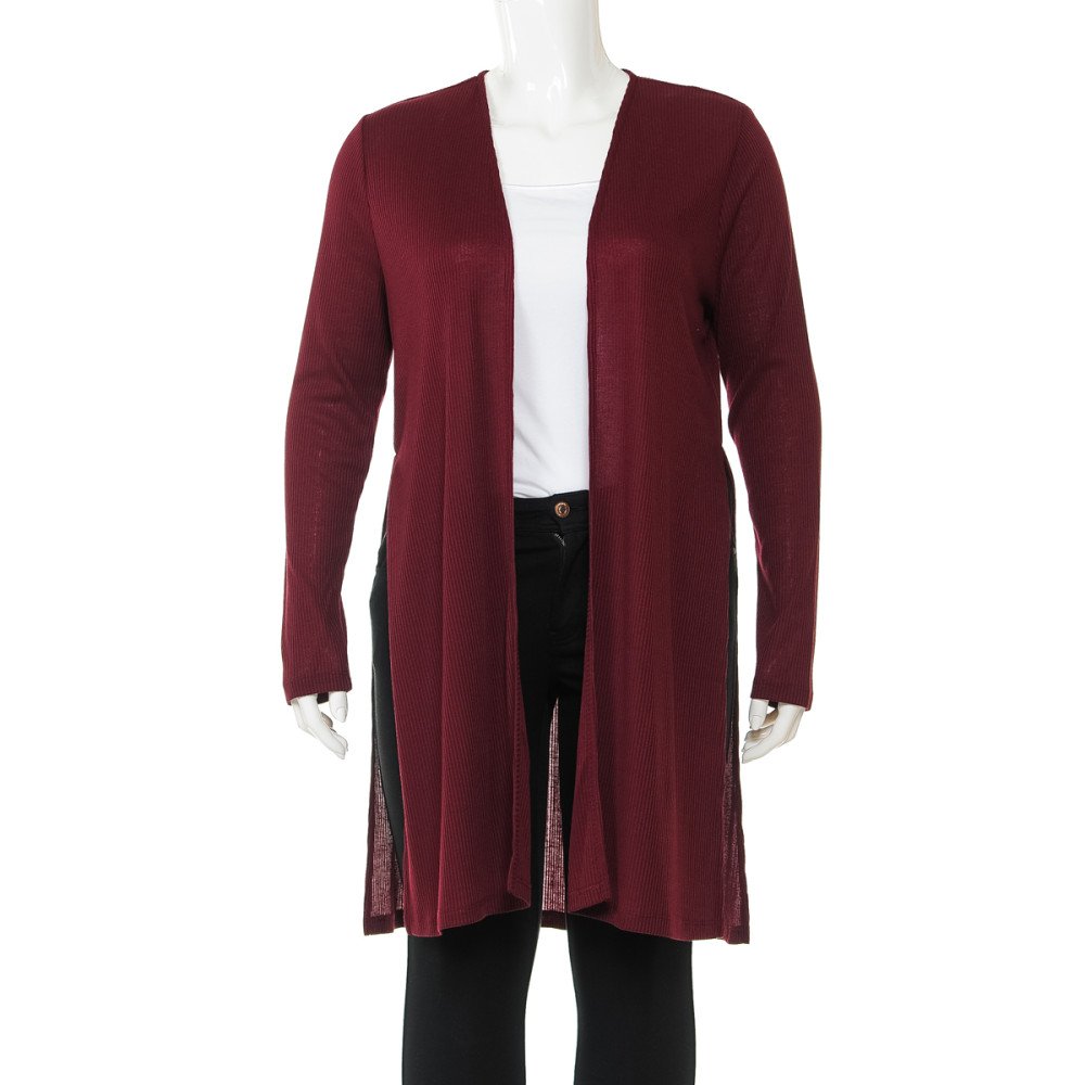 Ambiance - Cárdigan Largo de Hacci para Mujer [Talla Grande] - 68384XL