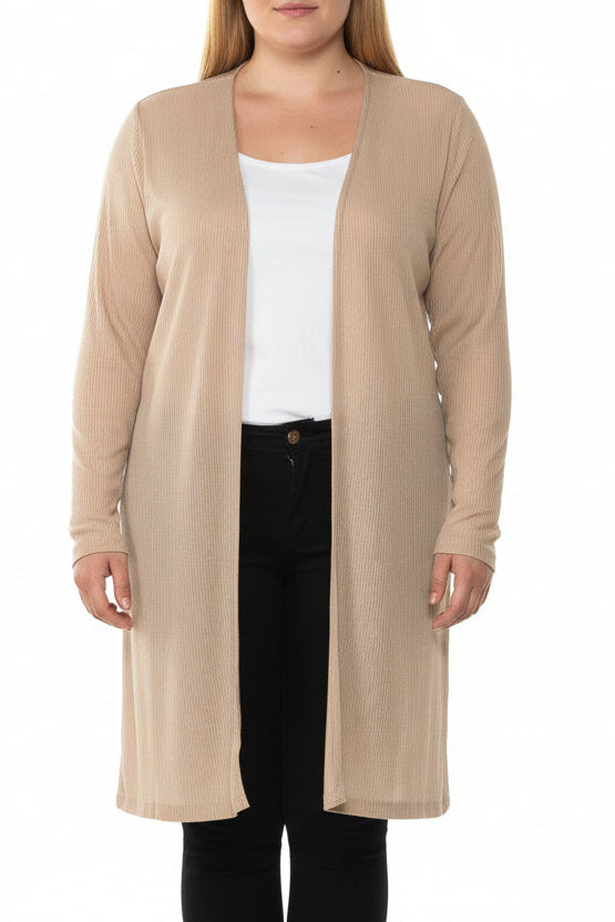Ambiance - Cárdigan Largo de Hacci para Mujer [Talla Grande] - 68384XL