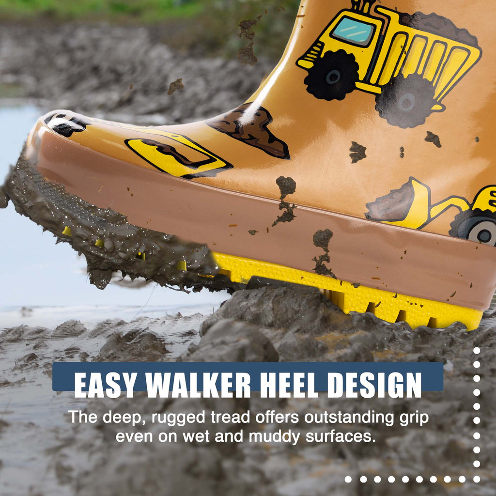 Norty Waterproof Rubber Rain Boots for Kids - Boys & Girls - 40557