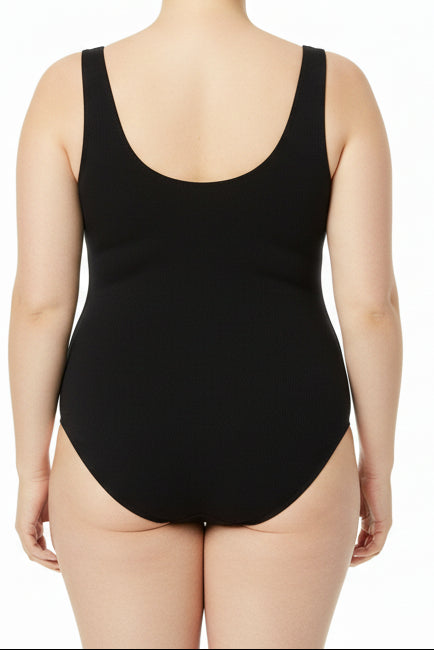 Ambiance - Body de mujer con escote redondo y cordones [Talla Grande] - 70937XL
