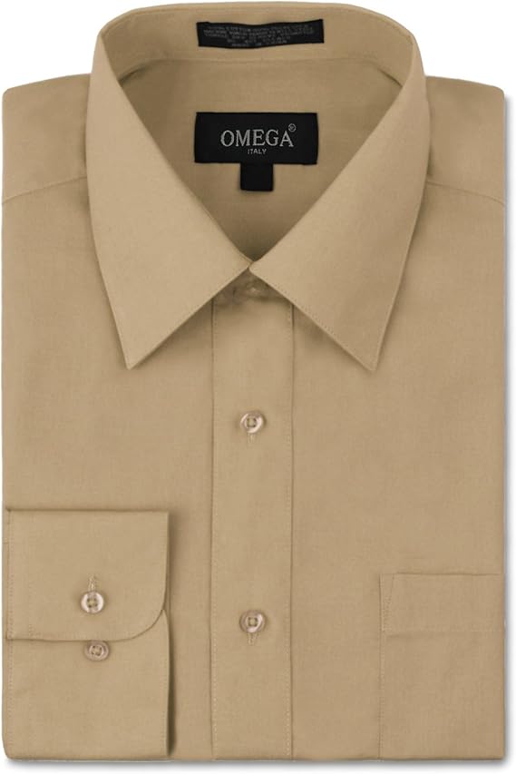 OMEGA ITALY - Men's Long Sleeve Dress Shirts (XL-3XL) RN153145