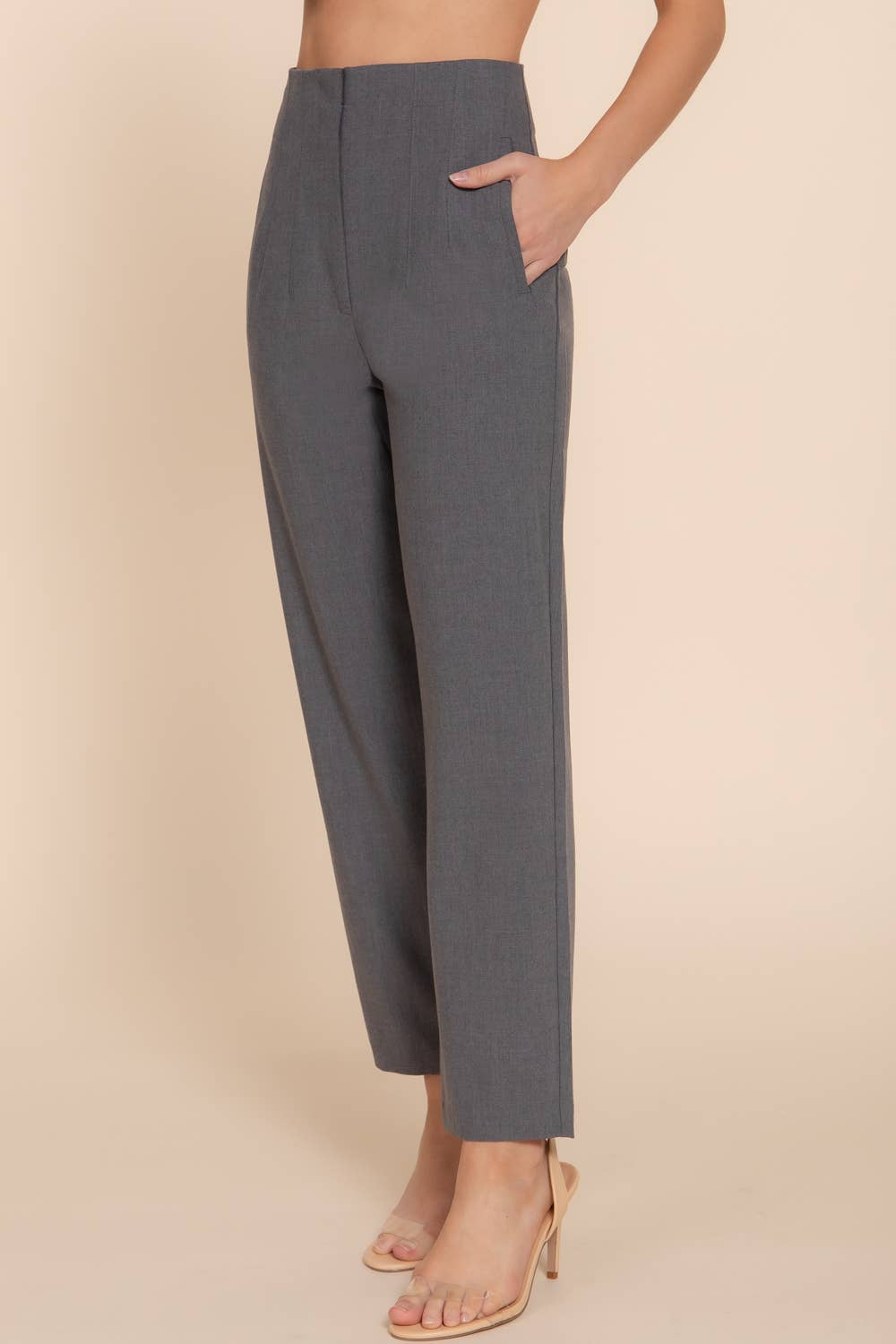Active USA - High Waist Pintuck Detail Long Pants - P13839