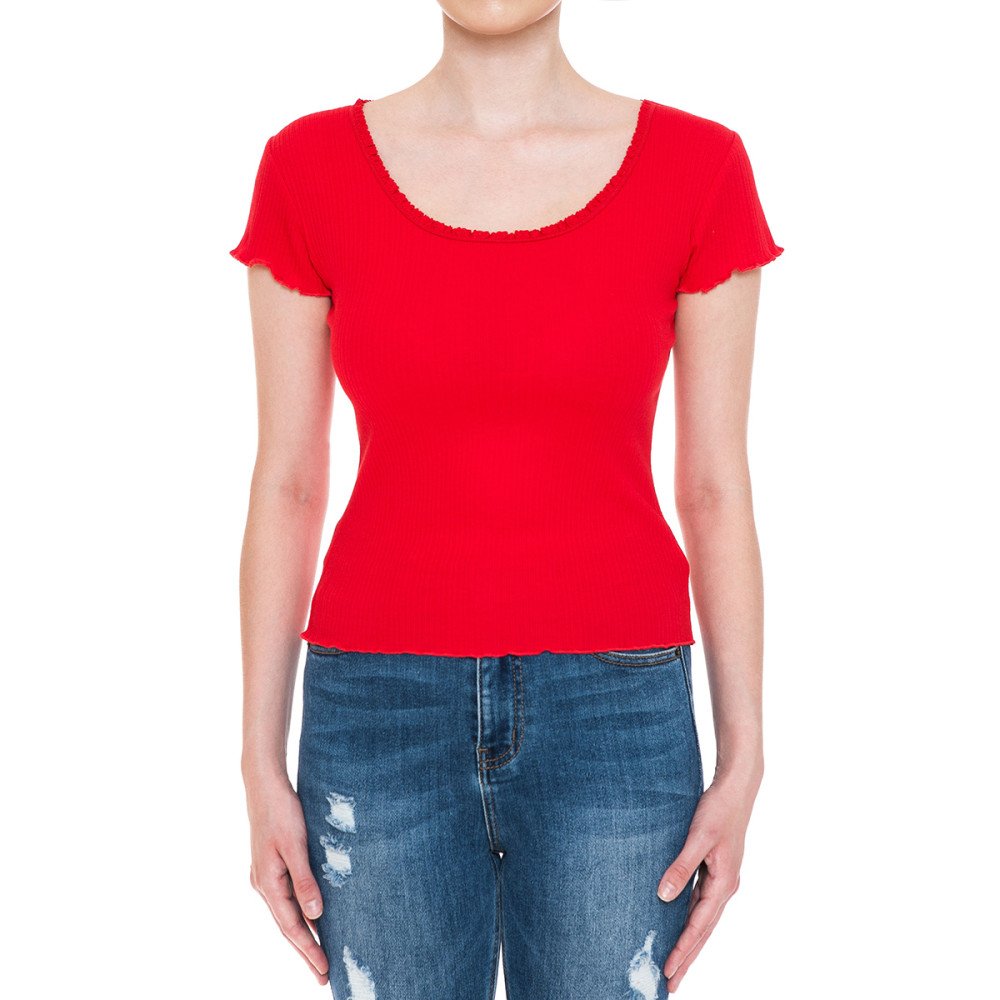 Ambiance - Women's Lettuce Edge Rib Top  - 72192