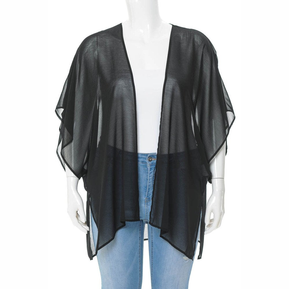 Ambiance - Women's Print Chiffon Kimono - 72264XL