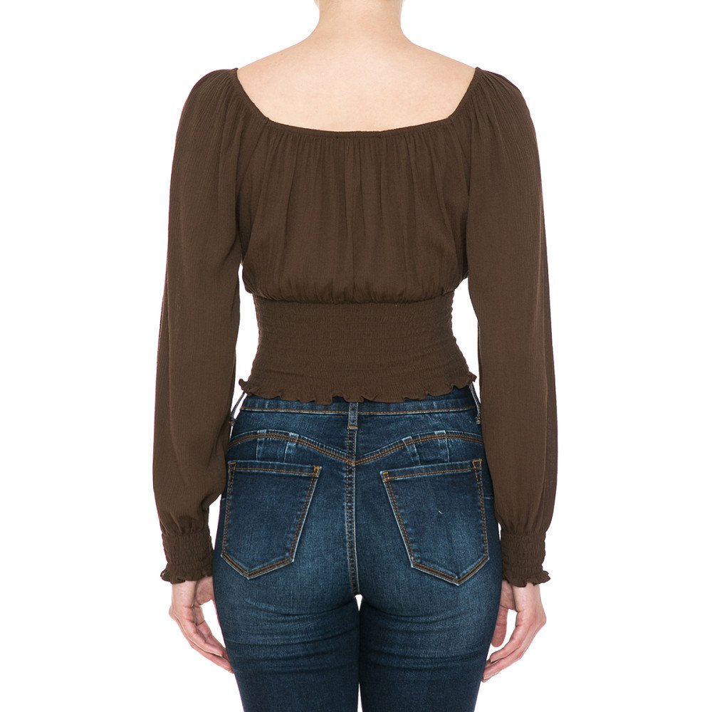 Ambiance - Women's Smocked Crop Top - 72403