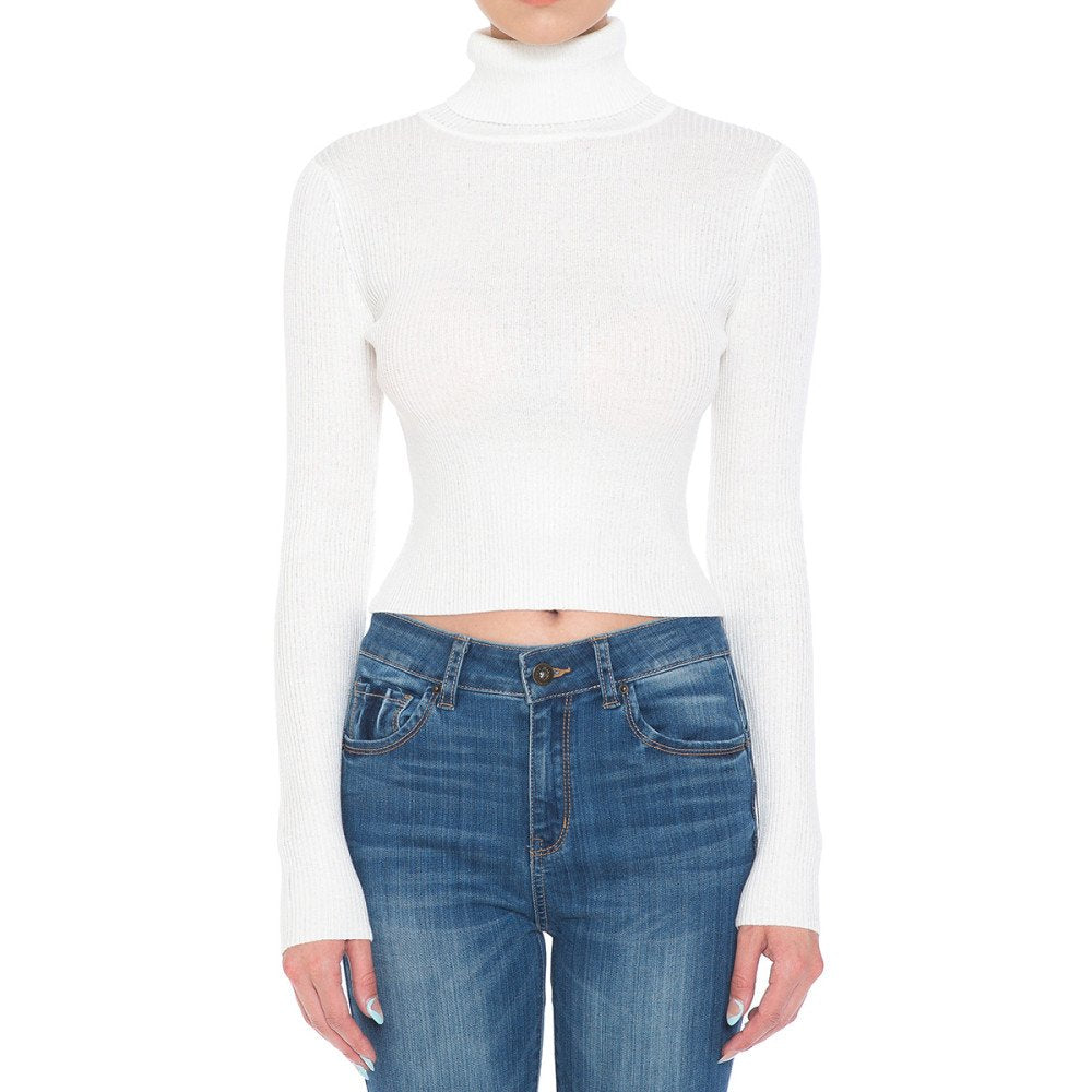 Ambiance - Women's Turtle Neck Crop Top - 73072