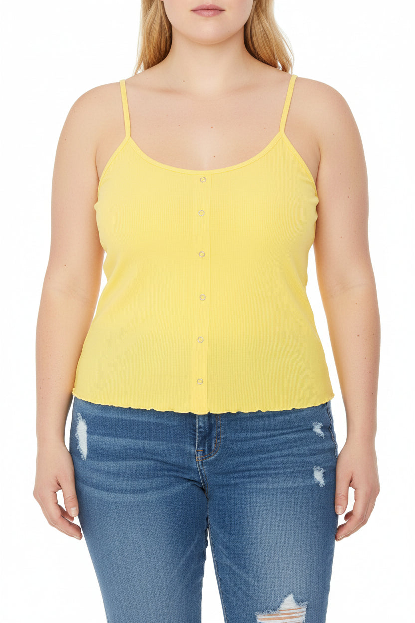 Ambiance - Women's Eyelet Ribbed Camisole [Plus Size] - 73214XL