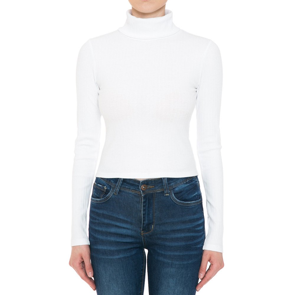Ambiance - Women's Ribbed Turtleneck Long Sleeve Shirt - 73328